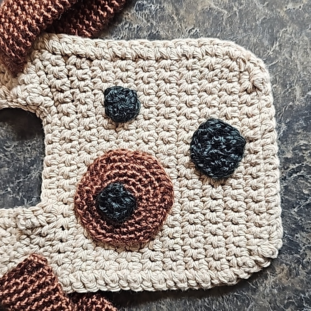 Handmade crocheted puppy bib apron - Picture 2 of 6
